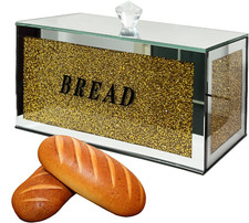Elegant Gold Glass Bread Box