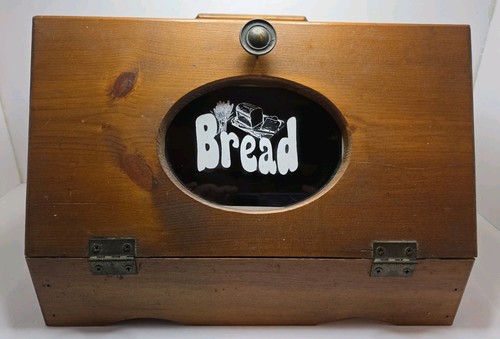 Vintage wood bread box - wood,