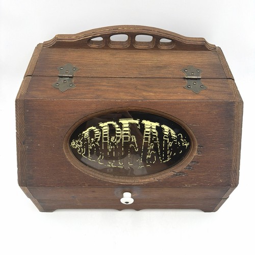 Vintage wood bread box hinged - wood,