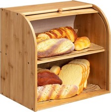 Bamboo Bread Bin with Rolling