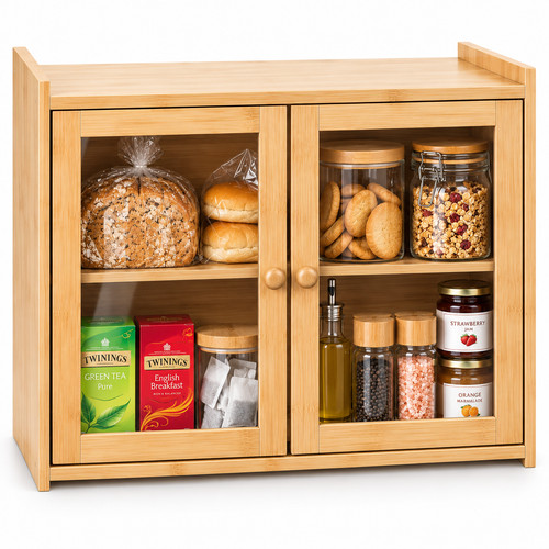 Bamboo bread bin - bamboo, kitchen