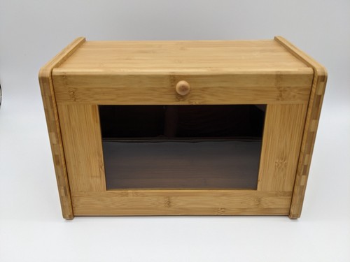 Wooden bread box bamboo wood - bamboo,