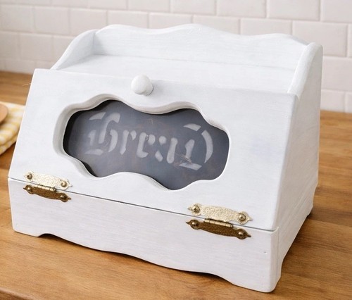 Bread box with window white - window,