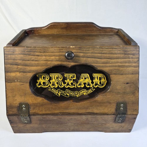 Vintage 1984 wood bread box - vintage,