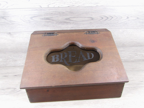Vintage wood bread box - vintage, with