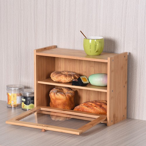 Double decker wooden - bread, bin
