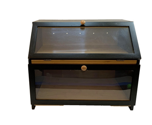Wood bread box tier bamboo - bread, 2-tier