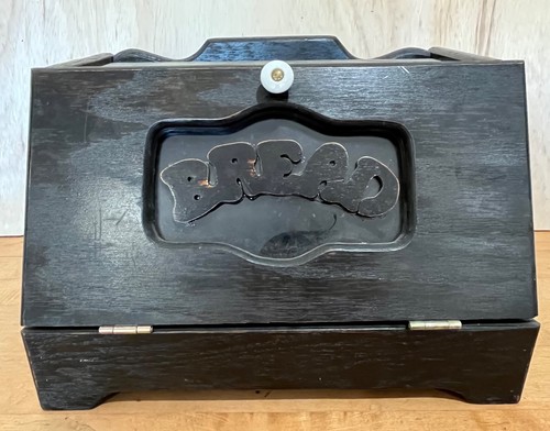 Vintage wood bread box - vintage,