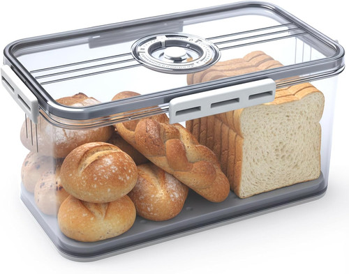 Grey bread bin for kitchen - bread,