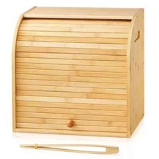 Bamboo Wooden Bread Bin Lift
